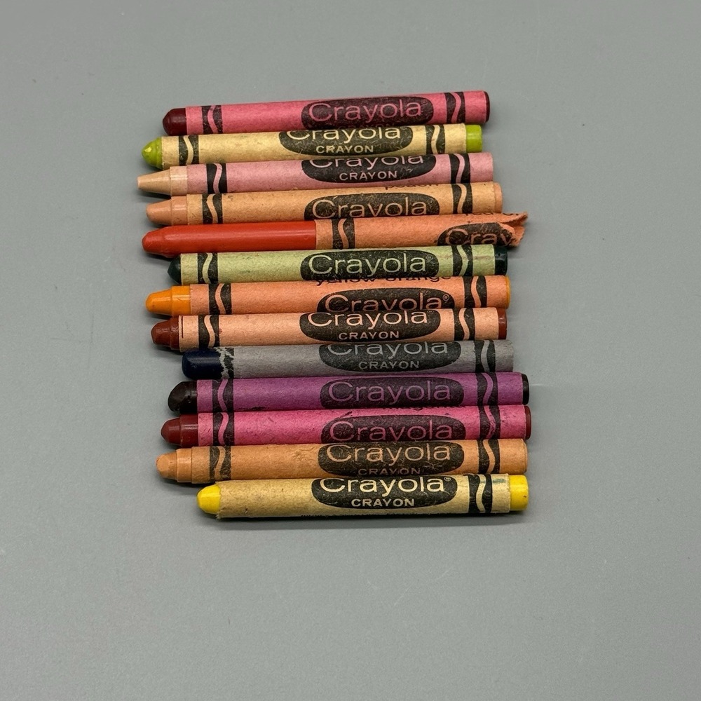 Vintage Crayola Crayons Lot of 13 Retired Colors Binney & Smith Made in USA HTF